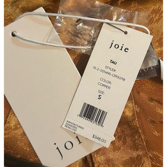 NWT Joie Tau Women's Copper Satin Leopard Printed Wrap Jumpsuit Romper - Size S - Picture 8 of 8